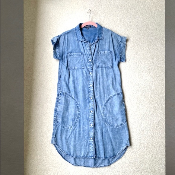 Casual Tencel (Soft Ligthweight Denim) Shirt Dress - Picture 2 of 4